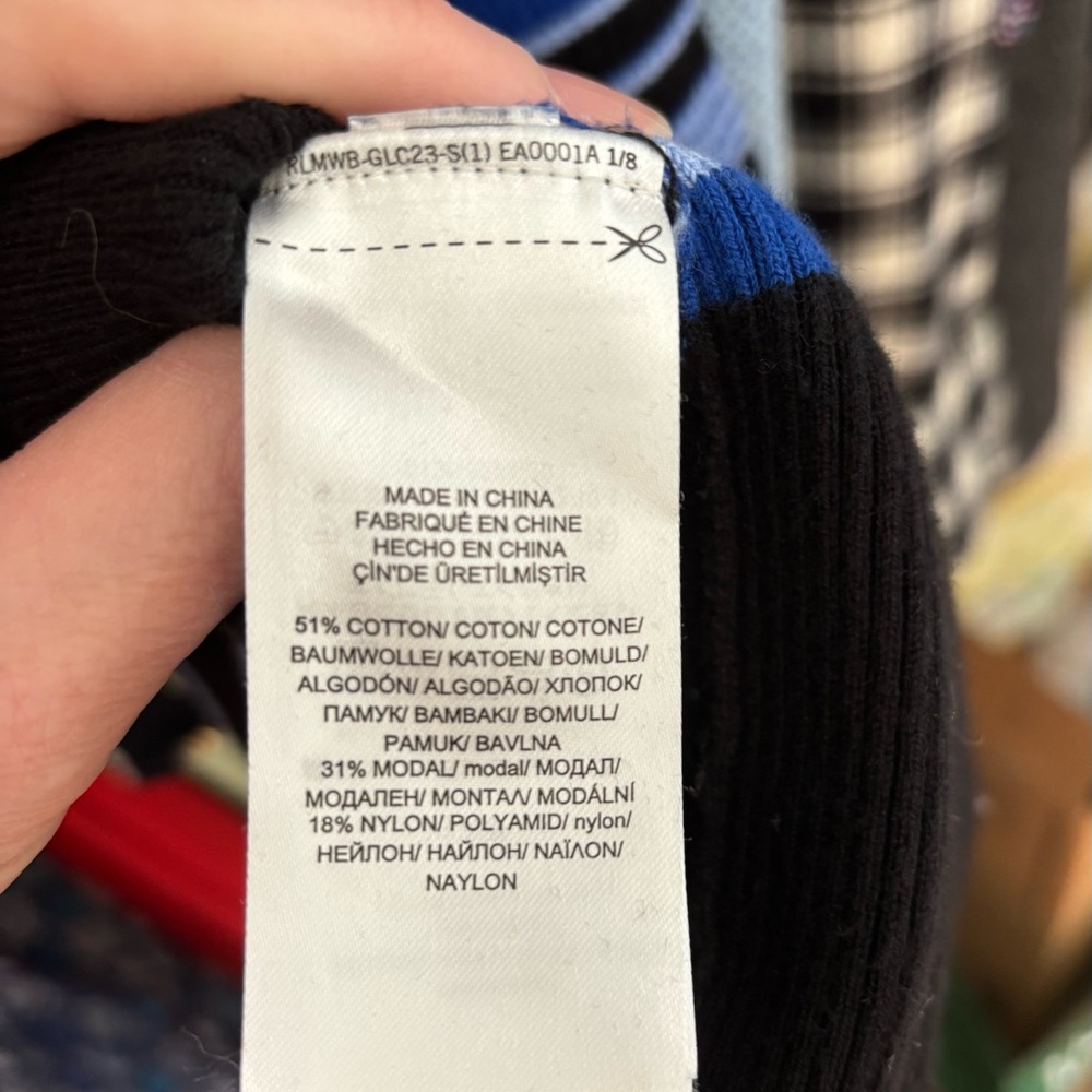 Ralph Lauren Blue and Black Striped Pencil Skirt - Picture 9 of 9